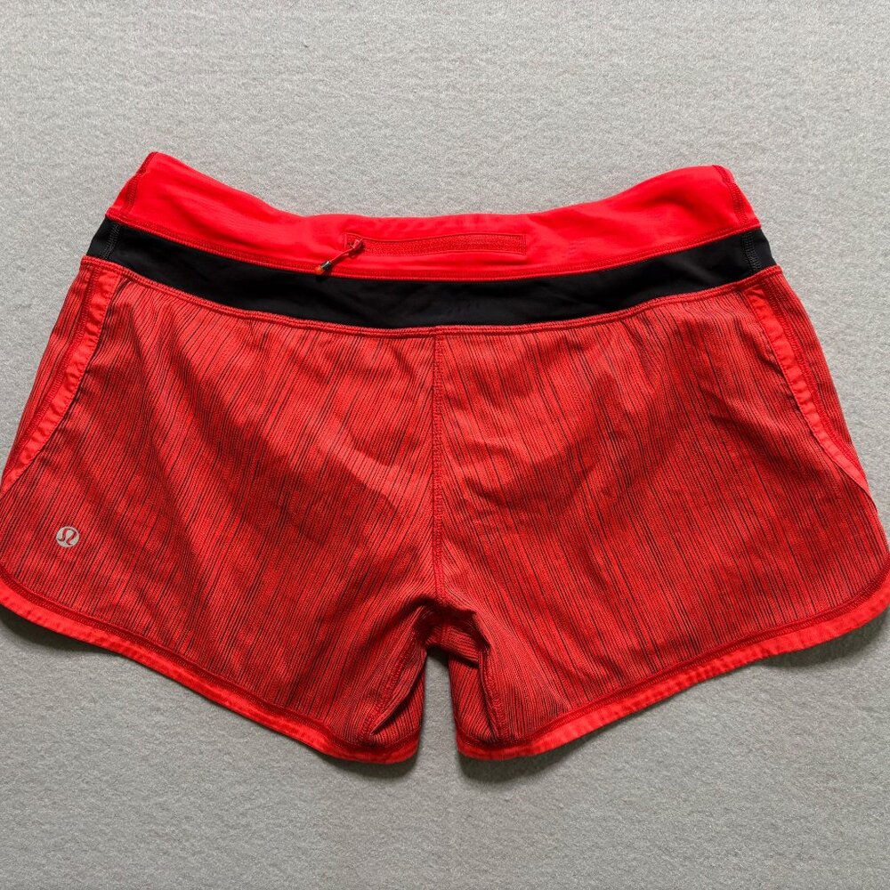 Lululemon Athletica Low Rise Hotty Hot Lined Shorts 2.5” Red w/Black Size 8 - Picture 6 of 10